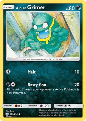 Alolan Grimer 130/236  - Reverse Holofoil SM  Cosmic Eclipse - Common