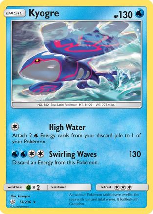 Kyogre 053/236  - Reverse Holofoil SM  Cosmic Eclipse - Rare