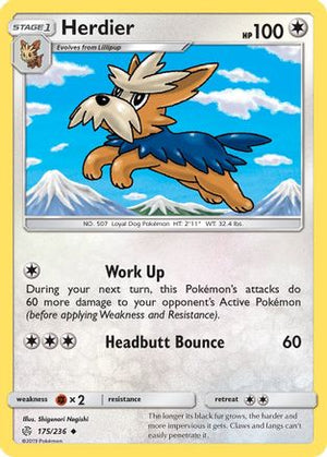 Herdier 175  - Reverse Holofoil SM  Cosmic Eclipse - Uncommon