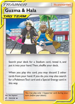 Guzma & Hala 193/236  - Reverse Holofoil SM  Cosmic Eclipse - Uncommon