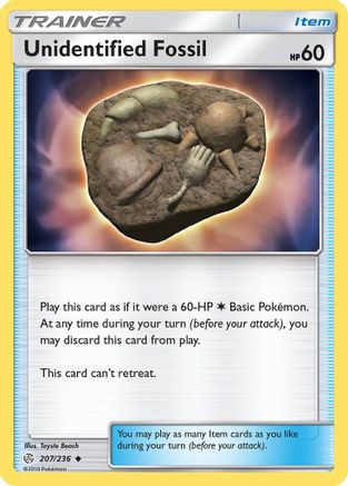 Unidentified Fossil 207/236  SM  Cosmic Eclipse - Uncommon