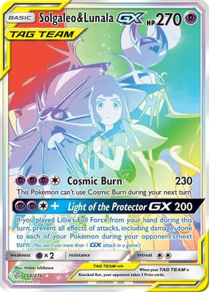 Solgaleo & Lunala GX (Secret) 254  - Holofoil SM  Cosmic Eclipse - Secret Rare