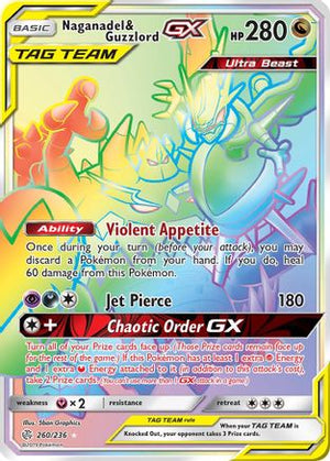 Naganadel & Guzzlord GX (Secret) 260  - Holofoil SM  Cosmic Eclipse - Secret Rare