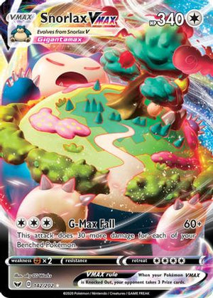 Snorlax VMAX 142/202  - Holofoil SWSH01 Sword & Shield Base Set - Ultra Rare
