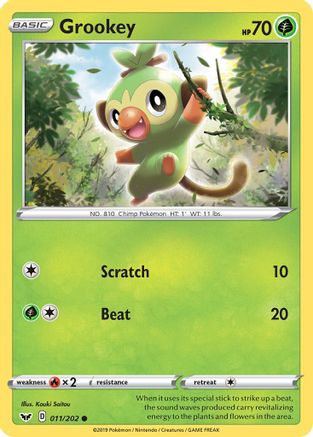 Grookey (011) (011) 011/202  SWSH01 Sword & Shield Base Set - Common