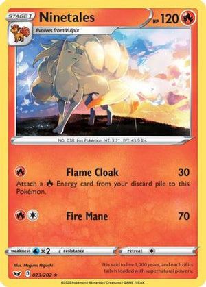 Ninetales 023/202  SWSH01 Sword & Shield Base Set - Rare