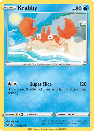 Krabby (043) (043) 043/202  SWSH01 Sword & Shield Base Set - Common