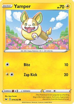 Yamper (074) (074) 074/202  SWSH01 Sword & Shield Base Set - Common