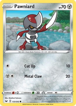 Pawniard 133/202  - Reverse Holofoil SWSH01 Sword & Shield Base Set - Common