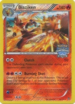 Blaziken (National Championships) 014/111  - Reverse Holofoil League & Championship Cards - Promo
