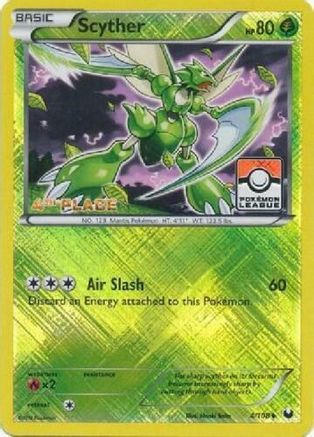 Scyther (Pokemon League) [4th Place] 004/108  - Reverse Holofoil League & Championship Cards - Promo