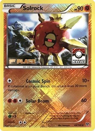 Solrock (Pokemon League) [1st Place] 064/146  - Reverse Holofoil League & Championship Cards - Promo