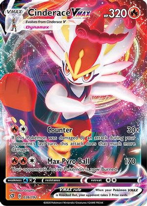 Cinderace VMAX 036/192  - Holofoil SWSH02 Rebel Clash - Ultra Rare