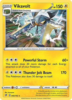Vikavolt 066/192  - Reverse Holofoil SWSH02 Rebel Clash - Holo Rare