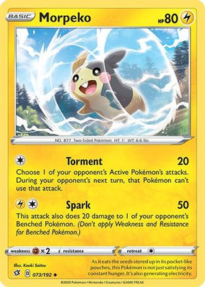 Morpeko 073/192  - Reverse Holofoil SWSH02 Rebel Clash - Uncommon
