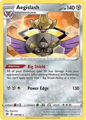 Aegislash 135/192  SWSH02 Rebel Clash - Rare