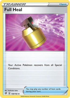 Full Heal 159/192  - Reverse Holofoil SWSH02 Rebel Clash - Uncommon
