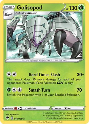 Golisopod 018/189  - Reverse Holofoil SWSH03 Darkness Ablaze - Holo Rare