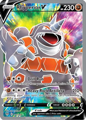Rhyperior V (Full Art) 181/189  - Holofoil SWSH03 Darkness Ablaze - Ultra Rare