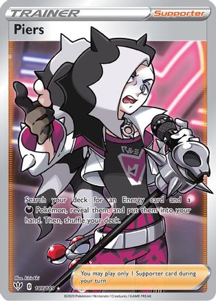 Piers (Full Art) 187/189  - Holofoil SWSH03 Darkness Ablaze - Ultra Rare