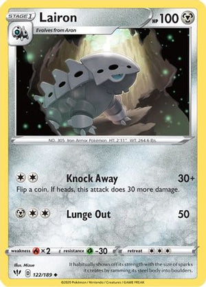 Lairon 122/189  - Reverse Holofoil SWSH03 Darkness Ablaze - Uncommon