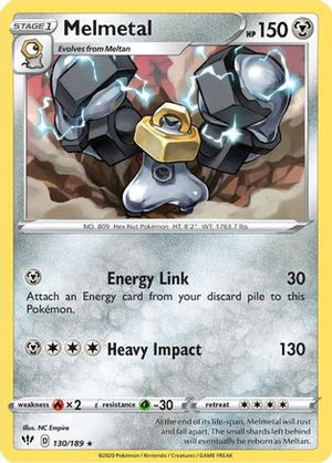 Melmetal 130/189  - Reverse Holofoil SWSH03 Darkness Ablaze - Rare