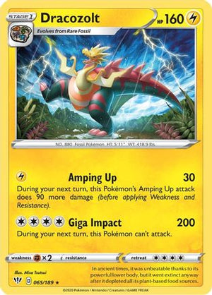 Dracozolt 065/189  SWSH03 Darkness Ablaze - Rare