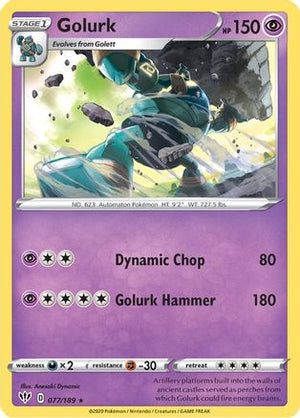 Golurk 077/189  SWSH03 Darkness Ablaze - Rare