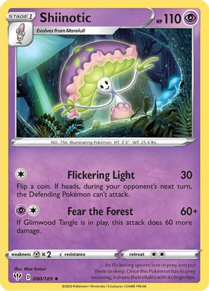 Shiinotic 080/189  SWSH03 Darkness Ablaze - Uncommon