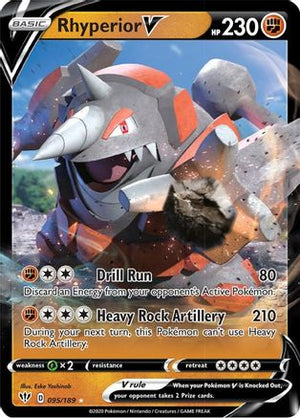 Rhyperior V 095/189  - Holofoil SWSH03 Darkness Ablaze - Ultra Rare