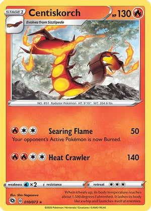 Centiskorch 010/73  - Reverse Holofoil Champions Path - Holo Rare