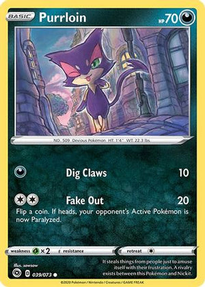 Purrloin 039/73  - Reverse Holofoil Champions Path - Common