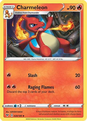 Charmeleon 024/185  - Reverse Holofoil SWSH04 Vivid Voltage - Uncommon