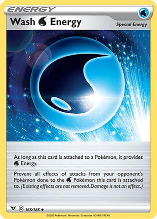 Wash Water Energy 165/185  - Reverse Holofoil SWSH04 Vivid Voltage - Uncommon