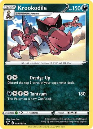 Krookodile 109/185  SWSH04 Vivid Voltage - Rare