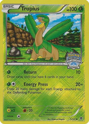 Tropius (National Championships) 005/101  - Reverse Holofoil League & Championship Cards - Promo