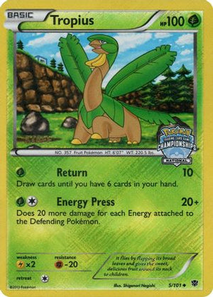 Tropius (National Championships) [Staff] 005/101  - Reverse Holofoil League & Championship Cards - Promo