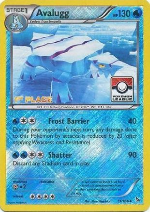 Avalugg (Pokemon League) [1st Place] 031/106  - Reverse Holofoil League & Championship Cards - Promo