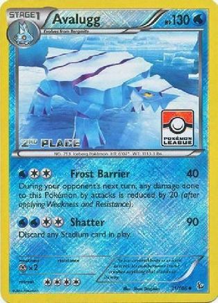 Avalugg (Pokemon League) [2nd Place] 031/106  - Reverse Holofoil League & Championship Cards - Promo