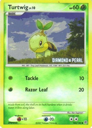 Turtwig 103/130  - Reverse Holofoil Burger King Promos - Promo