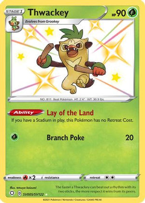 Thwackey SV005/SV122  - Holofoil Shining Fates Shiny Vault - Shiny Holo Rare