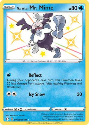 Galarian Mr. Mime SV020/SV122  - Holofoil Shining Fates Shiny Vault - Shiny Holo Rare