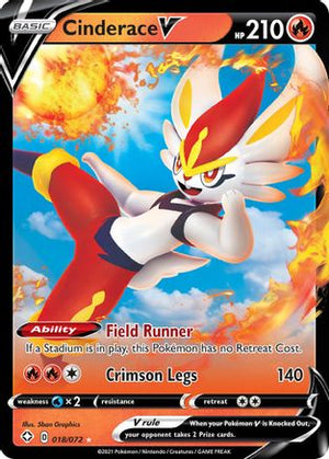 Cinderace V 018/072  - Holofoil Shining Fates - Ultra Rare