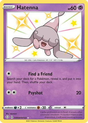 Hatenna SV054/SV122  - Holofoil Shining Fates Shiny Vault - Shiny Holo Rare