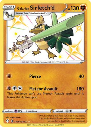 Galarian Sirfetch'd SV064/SV122  - Holofoil Shining Fates Shiny Vault - Shiny Holo Rare