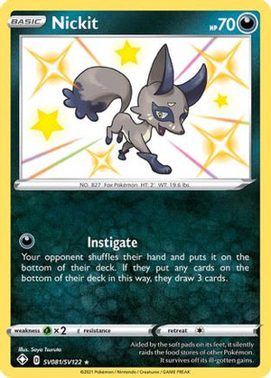 Nickit SV081/SV122  - Holofoil Shining Fates Shiny Vault - Shiny Holo Rare
