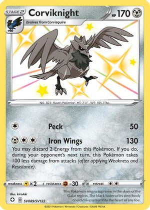 Corviknight SV089/SV122  - Holofoil Shining Fates Shiny Vault - Shiny Holo Rare