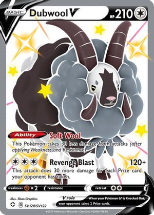 Dubwool V SV120/SV122  - Holofoil Shining Fates Shiny Vault - Shiny Holo Rare