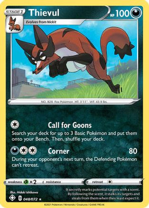 Thievul 048/072  - Reverse Holofoil Shining Fates - Holo Rare