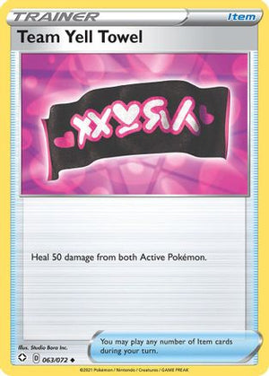 Team Yell Towel 063/072  - Reverse Holofoil Shining Fates - Uncommon
